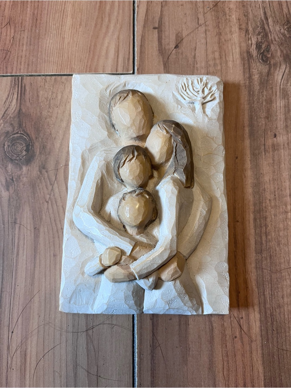 Willow Tree Cream and Brown Family Embrace Relief